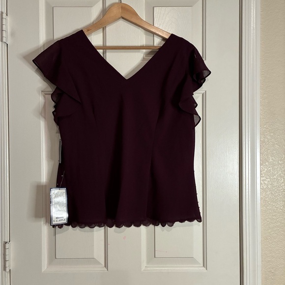 Metaphor Plum Ruffle Sleeve Blouse - Picture 4 of 10